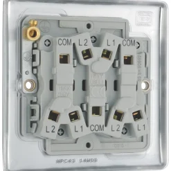 British General Nexus Metal 10AX 3-Gang 2-Way Light Switch Polished Chrome -British General Shop 495FT A5