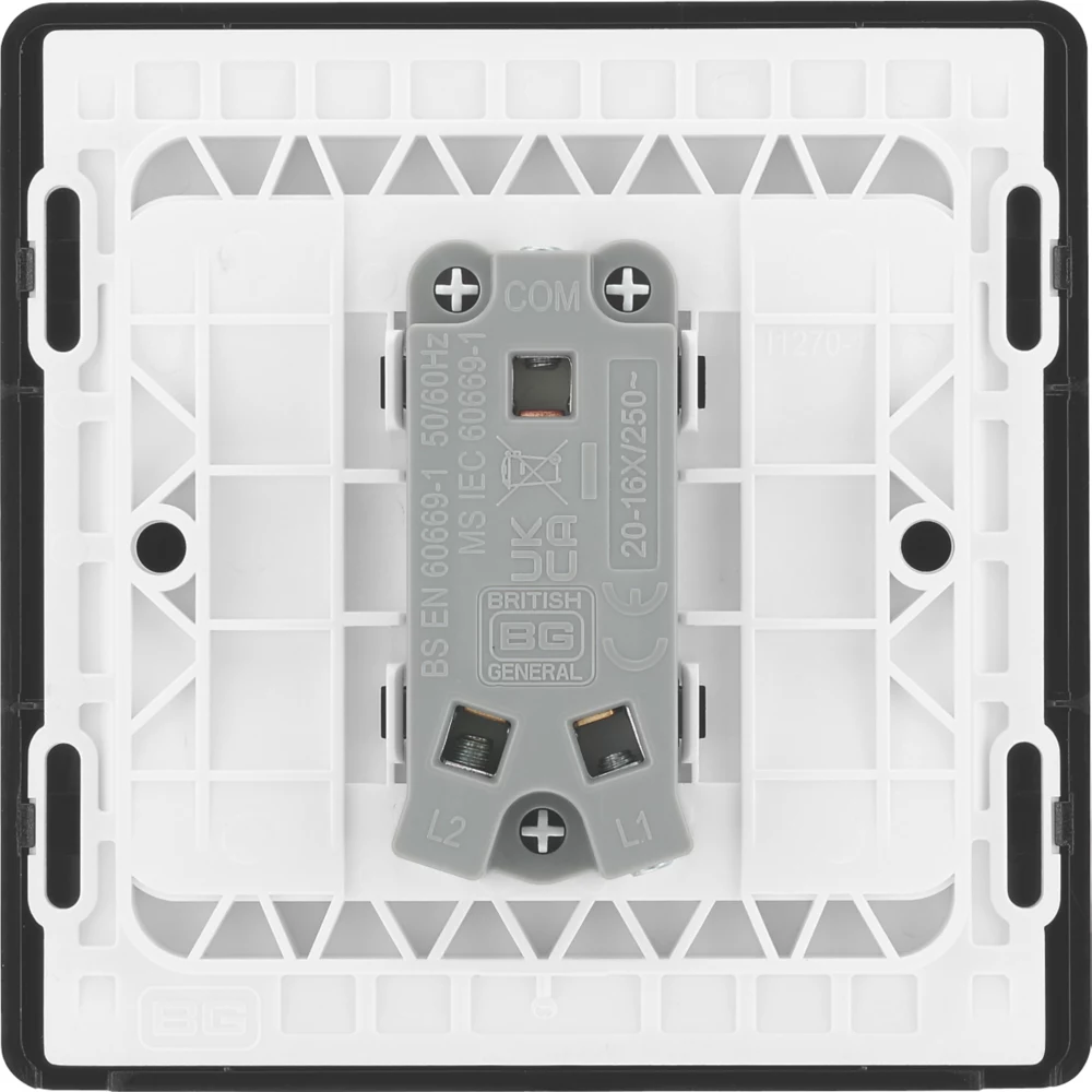 British General Evolve 20 A 16AX 1-Gang 2-Way Light Switch Black With Black Inserts 8 British General Evolve 20 A 16AX 1-Gang 2-Way Light Switch Black With Black Inserts - Image 6