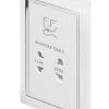 Retrotouch Crystal 2-Gang Dual Voltage Shaver Socket 110 / 220V White Glass