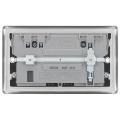 LAP 13A 2-Gang SP Switched Socket + 3.1A 2-Outlet Type A USB Charger Brushed Stainless Steel With Black Inserts 11 LAP 13A 2-Gang SP Switched Socket + 3.1A 2-Outlet Type A USB Charger Brushed Stainless Steel With Black Inserts -British General Shop 4962P A3
