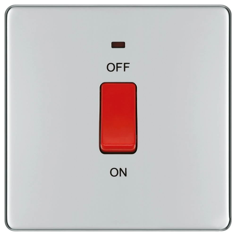 LAP 45A 1-Gang DP Cooker Switch Polished Chrome With LED 4 LAP 45A 1-Gang DP Cooker Switch Polished Chrome With LED - Image 2