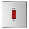 LAP 45A 1-Gang DP Cooker Switch Polished Chrome With LED -British General Shop 496KJ P