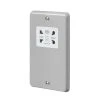 MK Contoura 2-Gang Dual Voltage Shaver Socket 115/230V Grey With White Inserts