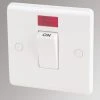 LAP 45A 1-Gang DP Cooker Switch White With Neon -British General Shop 49779 P