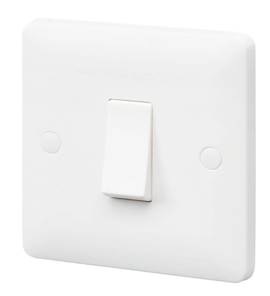 MK Base 10AX 1-Gang 2-Way Light Switch White 3 MK Base 10AX 1-Gang 2-Way Light Switch White