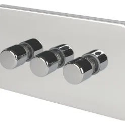 Schneider Electric Lisse Deco 3-Gang 2-Way Dimmer Switch Polished Chrome