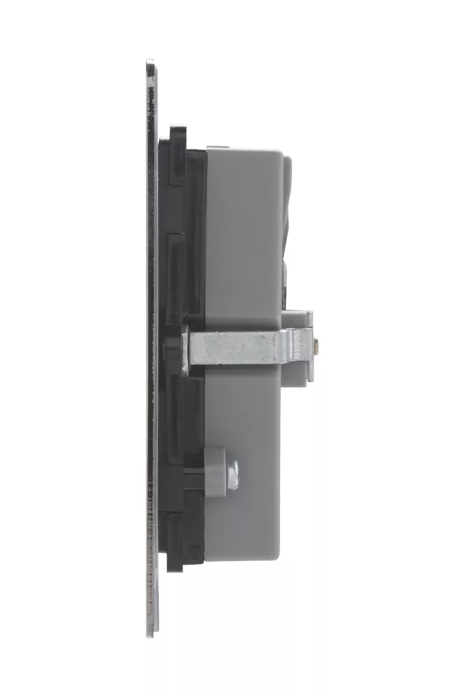 LAP 13A 2-Gang Unswitched Socket + 4.2A 4-Outlet Type A USB Charger Black Nickel With Black Inserts 5 LAP 13A 2-Gang Unswitched Socket + 4.2A 4-Outlet Type A USB Charger Black Nickel With Black Inserts - Image 3