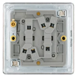 LAP 20A 16AX 2-Gang 2-Way Toggle Switch Brushed Stainless Steel -British General Shop 501KJ A3