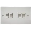 Knightsbridge FP4100BC 10AX 4-Gang 2-Way Light Switch Brushed Chrome 1 Knightsbridge FP4100BC 10AX 4-Gang 2-Way Light Switch Brushed Chrome -British General Shop 501TY P