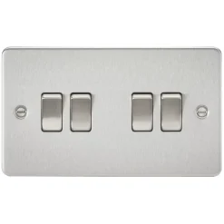 Knightsbridge FP4100BC 10AX 4-Gang 2-Way Light Switch Brushed Chrome