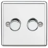 Knightsbridge CL2182PC 2-Gang 2-Way LED Dimmer Switch Polished Chrome -British General Shop 502TY P