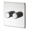 Crabtree Platinum 2-Gang 2-Way Dimmer Switch Polished Chrome 2 Crabtree Platinum 2-Gang 2-Way Dimmer Switch Polished Chrome -British General Shop 50618 P