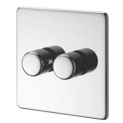 Crabtree Platinum 2-Gang 2-Way Dimmer Switch Polished Chrome