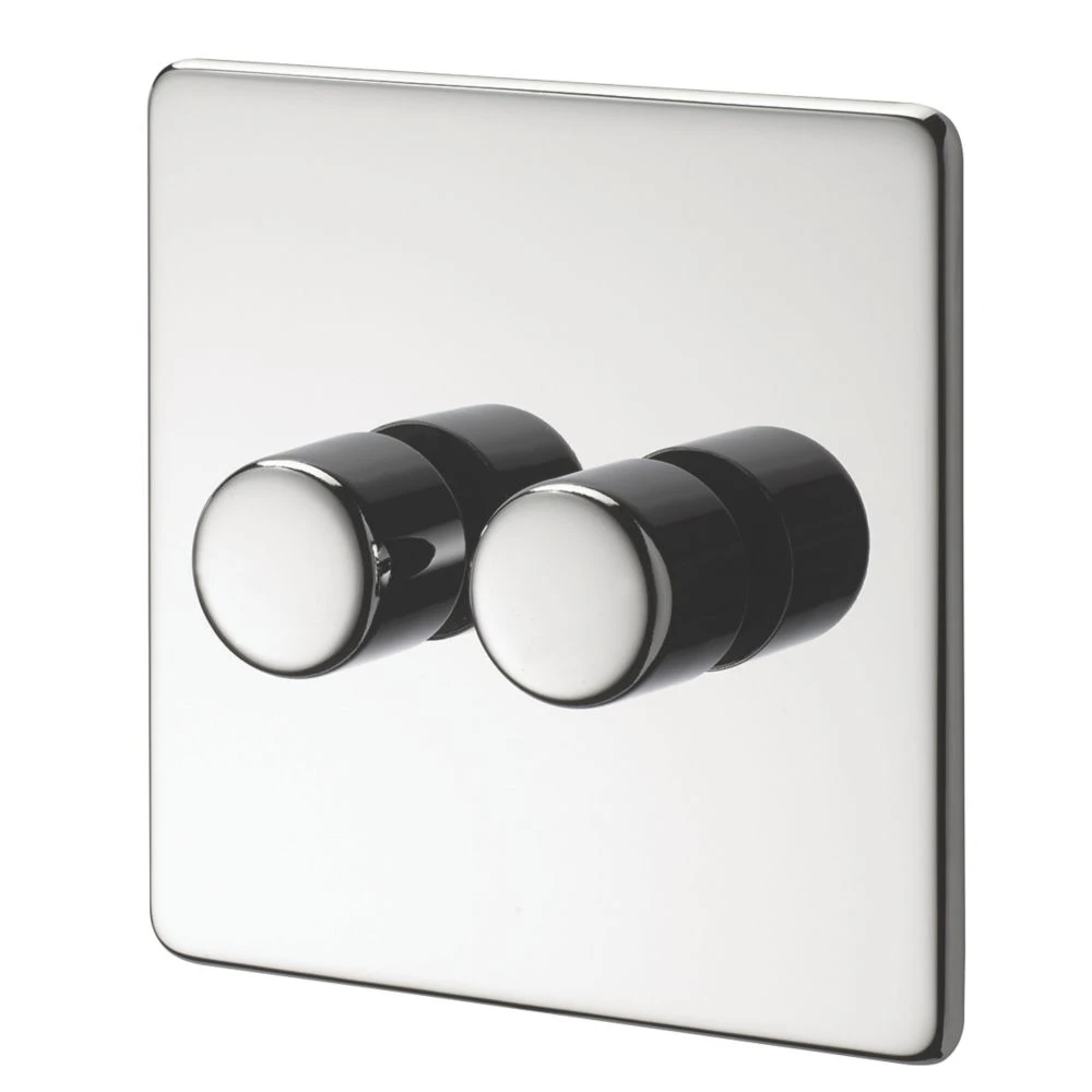 Crabtree Platinum 2-Gang 2-Way Dimmer Switch Polished Chrome 3 Crabtree Platinum 2-Gang 2-Way Dimmer Switch Polished Chrome