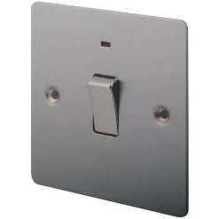 LAP 20A 1-Gang DP Control Switch Brushed Stainless Steel With Neon