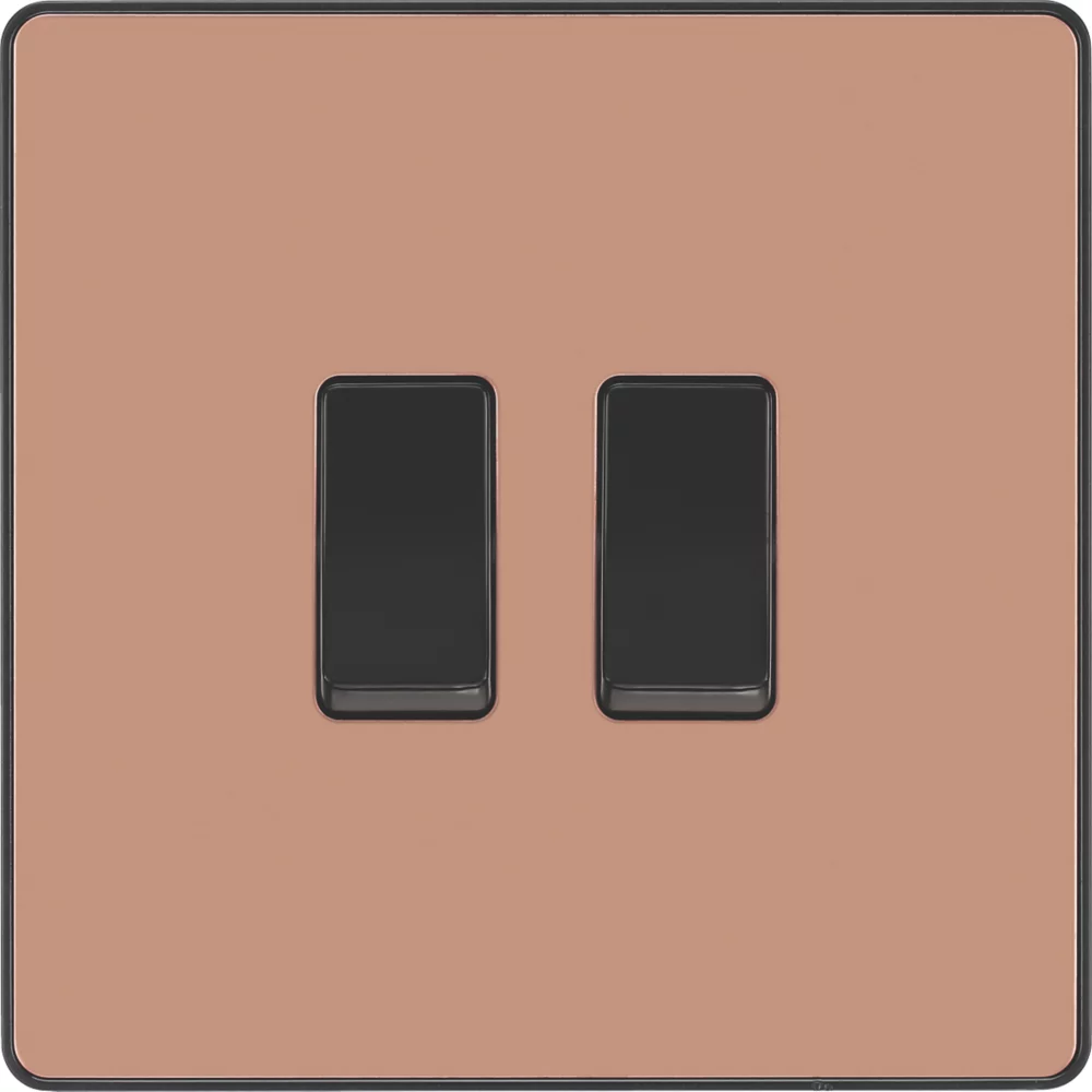 British General Evolve 20 A 16AX 2-Gang 2-Way Light Switch Copper With Black Inserts 5 British General Evolve 20 A 16AX 2-Gang 2-Way Light Switch Copper With Black Inserts - Image 3