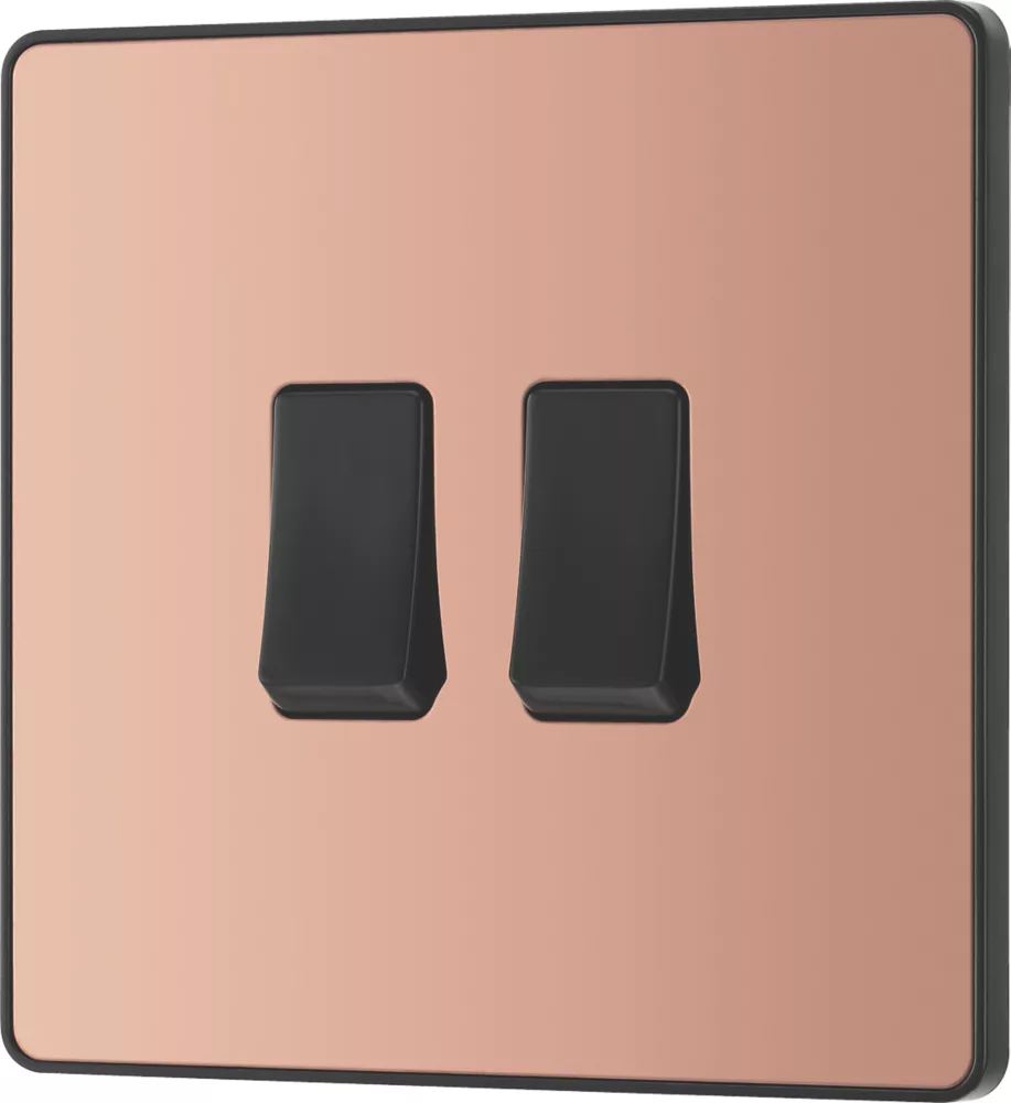 British General Evolve 20 A 16AX 2-Gang 2-Way Light Switch Copper With Black Inserts 6 British General Evolve 20 A 16AX 2-Gang 2-Way Light Switch Copper With Black Inserts - Image 4