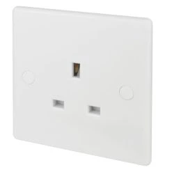 Schneider Electric Ultimate Slimline 13A 1-Gang Unswitched Plug Socket White