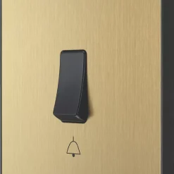 British General Evolve 10A 1-Gang 1-Way Bell Push Switch Satin Brass With Black Inserts