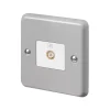 MK Contoura 1-Gang Coaxial TV / FM Socket Grey With White Inserts 1 MK Contoura 1-Gang Coaxial TV / FM Socket Grey With White Inserts -British General Shop 511RG P