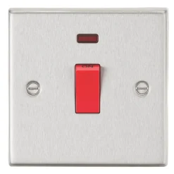 Knightsbridge CS81NBC 45A 1-Gang DP Control Switch Brushed Chrome With LED