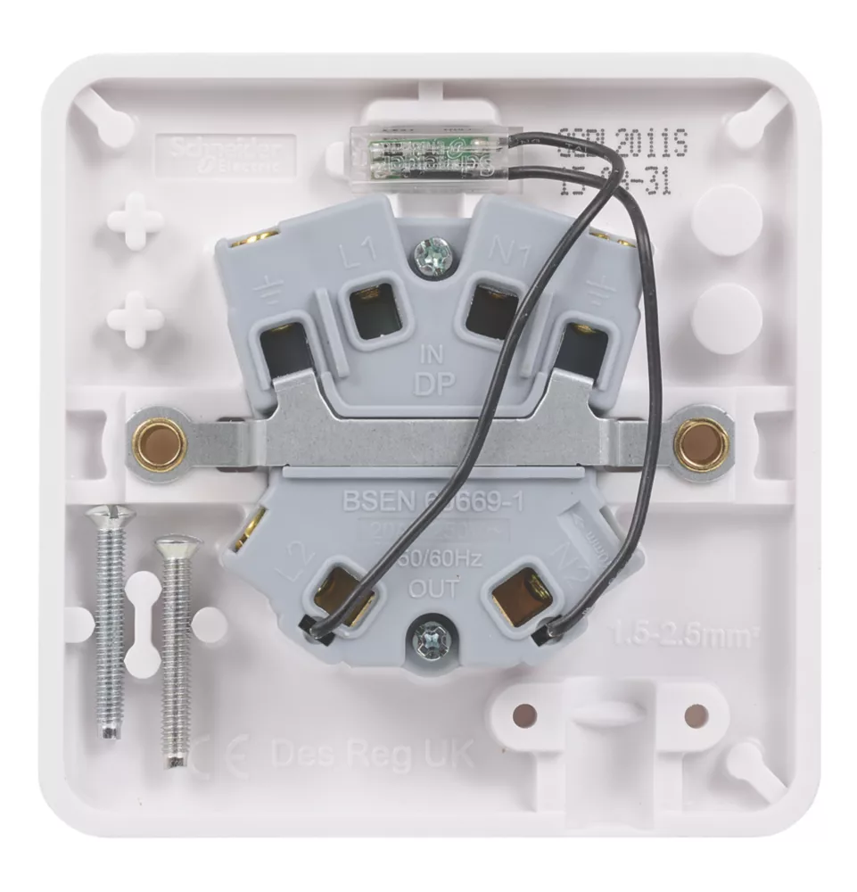 Schneider Electric Lisse 20AX 1-Gang DP Control Switch White With LED 6 Schneider Electric Lisse 20AX 1-Gang DP Control Switch White With LED - Image 4