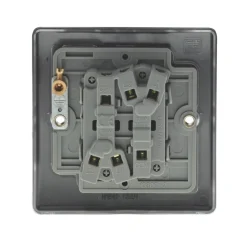 British General Nexus Metal 10AX 2-Gang 2-Way Light Switch Matt Black With White Inserts -British General Shop 51423 A3