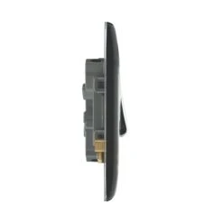 British General Nexus Metal 10AX 2-Gang 2-Way Light Switch Matt Black With White Inserts -British General Shop 51423 A4
