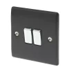British General Nexus Metal 10AX 2-Gang 2-Way Light Switch Matt Black With White Inserts 1 British General Nexus Metal 10AX 2-Gang 2-Way Light Switch Matt Black With White Inserts -British General Shop 51423 P