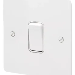 MK Edge 20AX 1-Gang 2-Way Light Switch White With Colour-Matched Inserts