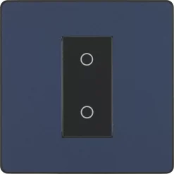 British General Evolve 1-Gang 2-Way LED Single Master Trailing Edge Touch Dimmer Switch Blue With Black Inserts -British General Shop 515PY A2