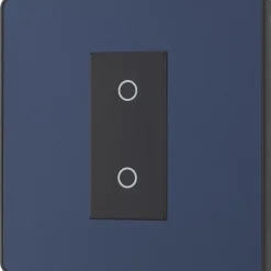 British General Evolve 1-Gang 2-Way LED Single Master Trailing Edge Touch Dimmer Switch Blue With Black Inserts -British General Shop 515PY A3
