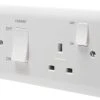 Crabtree Instinct 45A 2-Gang DP Cooker Switch & 13A DP Switched Socket White -British General Shop 516HV P