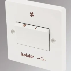 Crabtree Capital 6A 1-Gang 3-Pole Fan Isolator Switch White