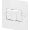 MK Edge 10AX 3-Gang 2-Way Light Switch White -British General Shop 519FF P