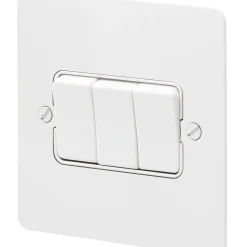 MK Edge 10AX 3-Gang 2-Way Light Switch White