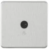 Knightsbridge SFTS1BC 2.1A 1-Gang 1-Way Light Switch Brushed Chrome With Black Inserts -British General Shop 519TX P