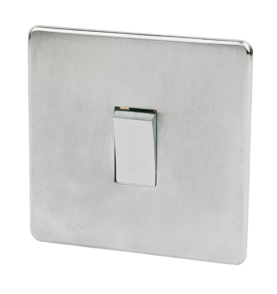 Crabtree Platinum 10AX 1-Gang 2-Way Light Switch Satin Chrome 3 Crabtree Platinum 10AX 1-Gang 2-Way Light Switch Satin Chrome