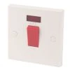 Essentials 45A 1-Gang DP Cooker Switch White With Neon -British General Shop 5265D P