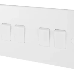 Schneider Electric Ultimate Slimline 10AX 4-Gang 2-Way Light Switch White