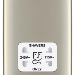 British General Nexus Metal 2-Gang Dual Voltage Shaver Socket 115/240V Pearl Nickel With White Inserts 12 British General Nexus Metal 2-Gang Dual Voltage Shaver Socket 115/240V Pearl Nickel With White Inserts -British General Shop 528PY A2