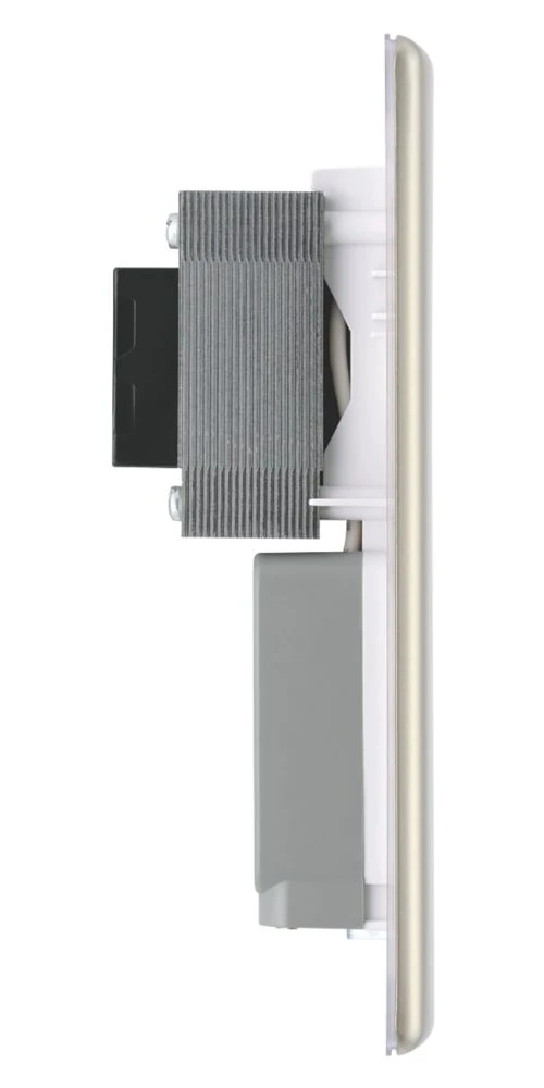 British General Nexus Metal 2-Gang Dual Voltage Shaver Socket 115/240V Pearl Nickel With White Inserts 9 British General Nexus Metal 2-Gang Dual Voltage Shaver Socket 115/240V Pearl Nickel With White Inserts - Image 7