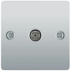 LAP 1-Gang Female Coaxial TV Socket Polished Chrome -British General Shop 52993 A2