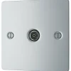 LAP 1-Gang Female Coaxial TV Socket Polished Chrome 1 LAP 1-Gang Female Coaxial TV Socket Polished Chrome -British General Shop 52993 P