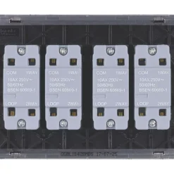 Schneider Electric Lisse Deco 10AX 4-Gang 2-Way Light Switch Mocha Bronze With Black Inserts -British General Shop 530FF A3