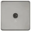 Knightsbridge SFTS1BN 2.1A 1-Gang 1-Way Light Switch Black Nickel With Black Inserts -British General Shop 530TX P