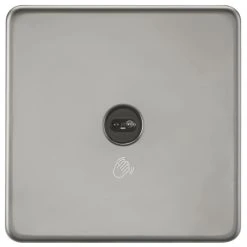 Knightsbridge SFTS1BN 2.1A 1-Gang 1-Way Light Switch Black Nickel With Black Inserts