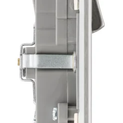 LAP 13A 2-Gang DP Switched Socket + 3.1A 2-Outlet Type A USB Charger Brushed Stainless Steel With Graphite Inserts -British General Shop 533KJ A2