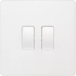 British General Evolve 20 A 16AX 2-Gang 2-Way Light Switch Pearlescent White With White Inserts 11 British General Evolve 20 A 16AX 2-Gang 2-Way Light Switch Pearlescent White With White Inserts -British General Shop 533PY A2