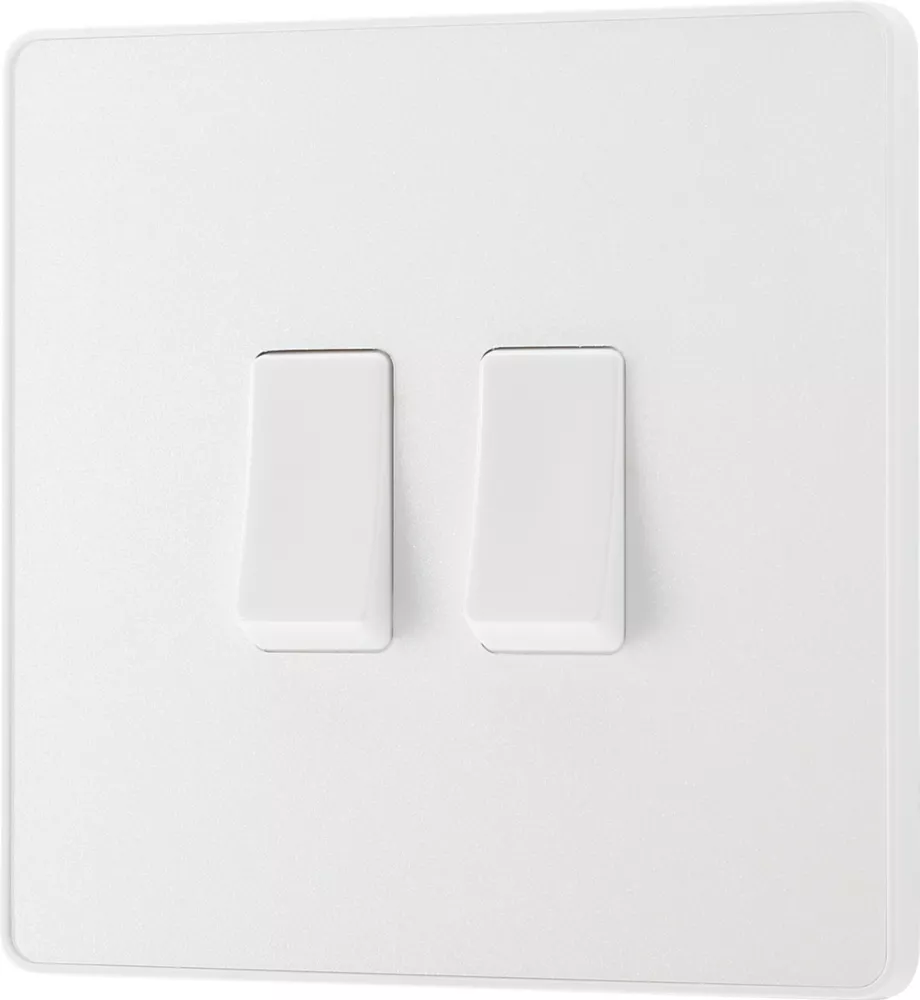 British General Evolve 20 A 16AX 2-Gang 2-Way Light Switch Pearlescent White With White Inserts 6 British General Evolve 20 A 16AX 2-Gang 2-Way Light Switch Pearlescent White With White Inserts - Image 4